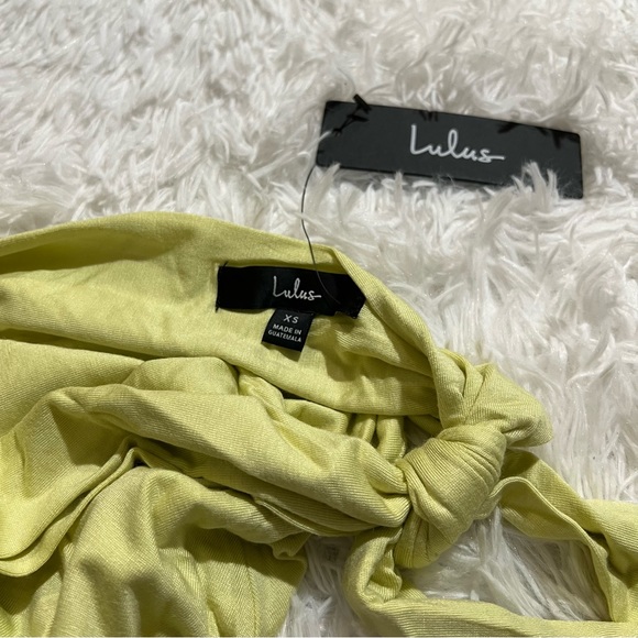 NWT LULUS Sweet and Serene Pale Green Tie-Strap High-Low Dress - Picture 4 of 10